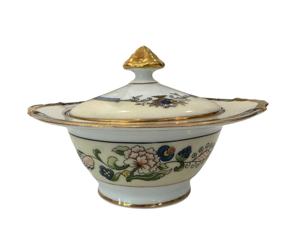 Antique EPIAG Czechoslovakia Covered Bowl New Yorke Pattern 1920s AS-IS